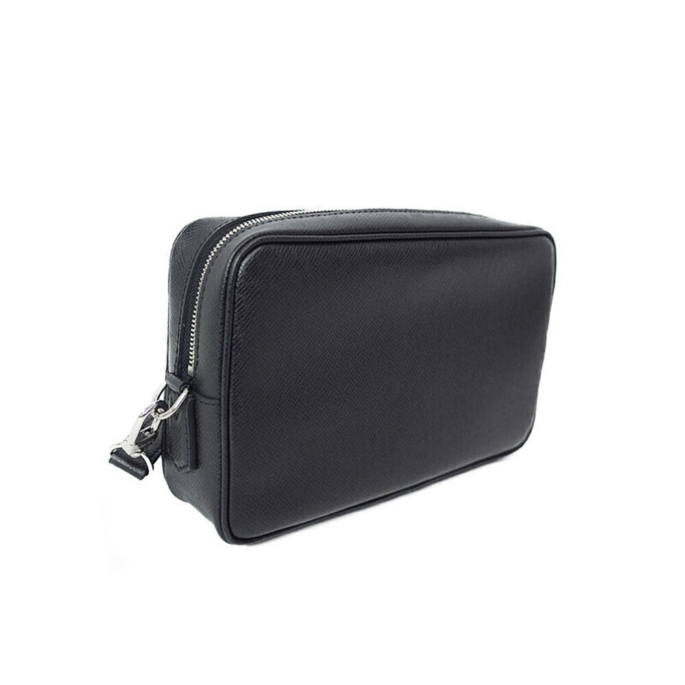 Louis Vuitton Bag Shoulder Kasai Taiga Black Pochette Leather